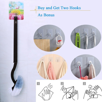 2 Pack Curved Toilet Bowl Brush Without Holder for Bathroom, Compact Toilet Brush Durable Under The Rim Household Deep Cleaning Brushes (White Toilet Brush Without Holder)