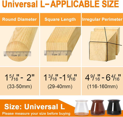 VIUME 24 Pcs Chair Leg Floor Protectors for Hardwood Floors Silicone Covers Felt Pads Furniture Leg Caps Anti-Scratch Reduce Noise Fit (1-5/16" to 2")