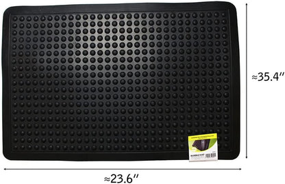HAWK Heavy Duty Rubber Scraper Mat | Size 18" x 30" (45 x 75 cm) | 9mm Thickness | Anti Slip | Anti Fatigue | Great For Cleaning Boots & Shoes