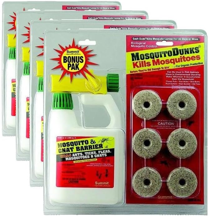 Summit Mosquito Dunks and Mosquito and Gnat Barrier Combo Pack, Natural