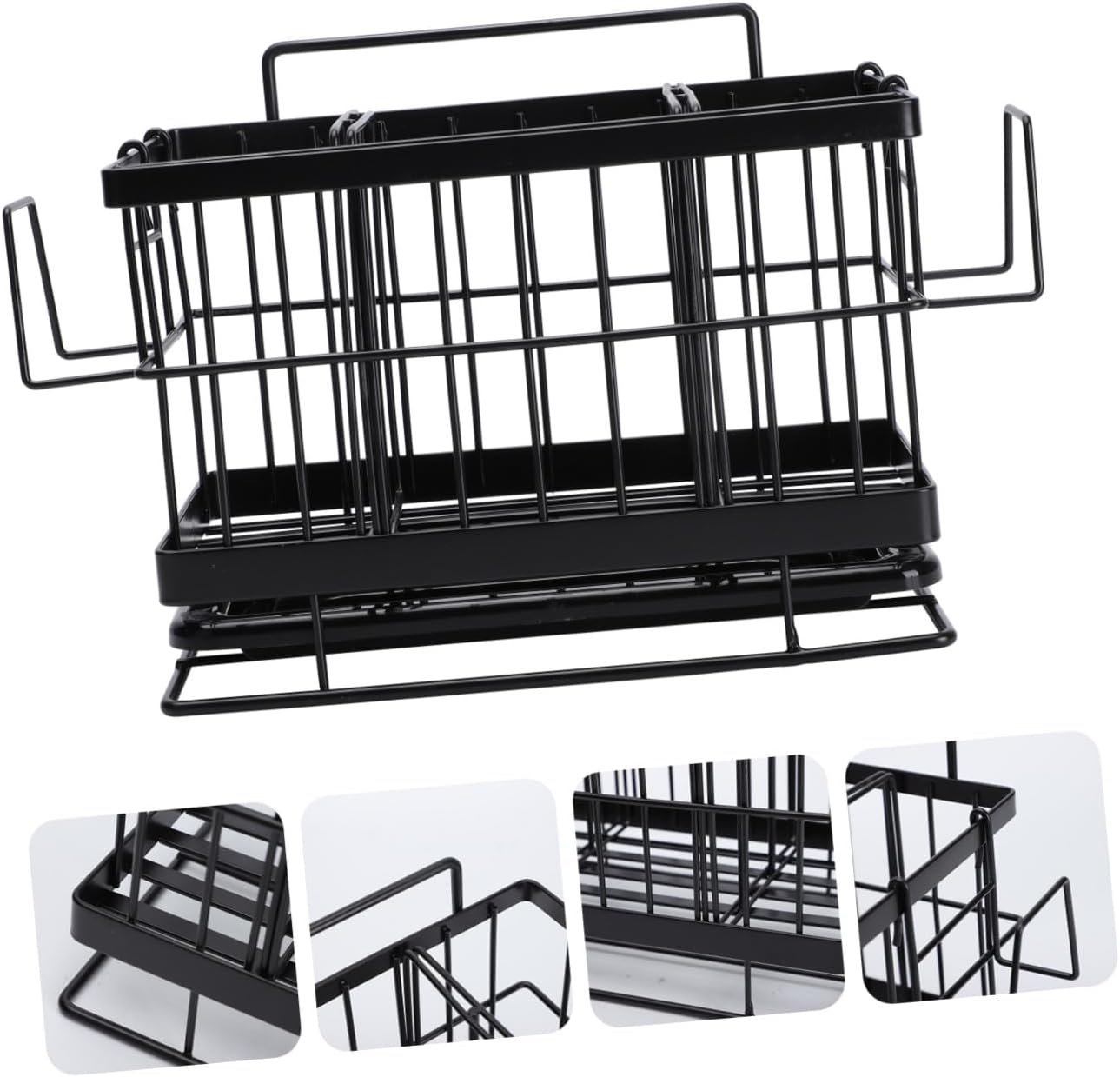 Happyyami 1pc Stainless Steel Adjustable Sponge Shelf Wall-Mounted Dish Cloth Rack Ventilated Design for Kitchen Storage for Drying Rags and Cleaning Utensils