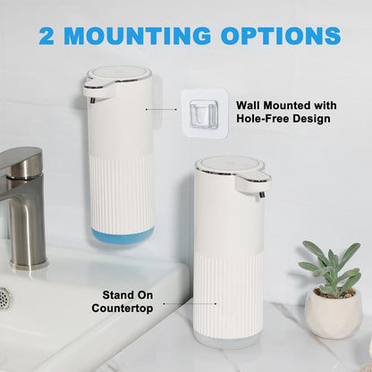 RYTOXILO Automatic Soap Dispenser, 2 Pack Black Touchless Liquid Soap Dispenser for Bathroom, 13.5 Fl Oz Plastic Electric Auto Dish Soap Dispensers Wall Mount for Kithcen with Adjustable Volume