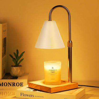 Candle Warmer Lamp Wood with Timer, Dimmable Electric Candle Lamp Warmer for Jar Candles, 2*35 Watt Bulb, Mothers Day Birthday Gifts for Women Men, Decorative Wooden Candle Lamp for Bedroom Home Decor