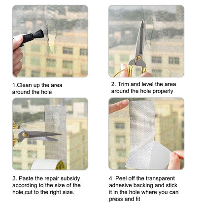 SKYPRO Window Mosquito Net Repair Tape Self Adhesive Window Screen Repair Patch Strong Anti-Insect Fly Mesh Broken Holes Repair(2Pcs,Grey)