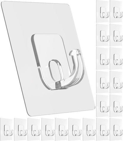 Latoxcaa Large Adhesive Hooks, 10 Pack Heavy Duty Utility Hooks for Hanging 33lb, Damage Free Sticky Hanging, No Trace Self-Adhesive Wall for Kitchen Bathroom Office Multiple Uses
