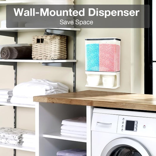 Conworld Laundry Detergent Dispenser, Wall Mounted Laundry Beads Dispenser for Scent Booster Beads, Stain Remover Powder, Bath Salts, Rice, Beans Grain and Dry Food, Laundry Scent Booster Container