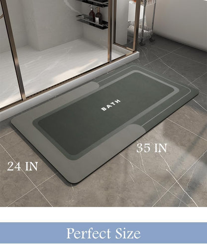 MontVoo-Bath Mat-Bathroom Mat Rug Non Slip Super Absorbent Stain Resistant Quick Dry Thin Bath Rug-Bath Mats for Bathroom Floor Bathtub Vanity-Bathmat Bath Rug Easy Care-17"x27" Grey