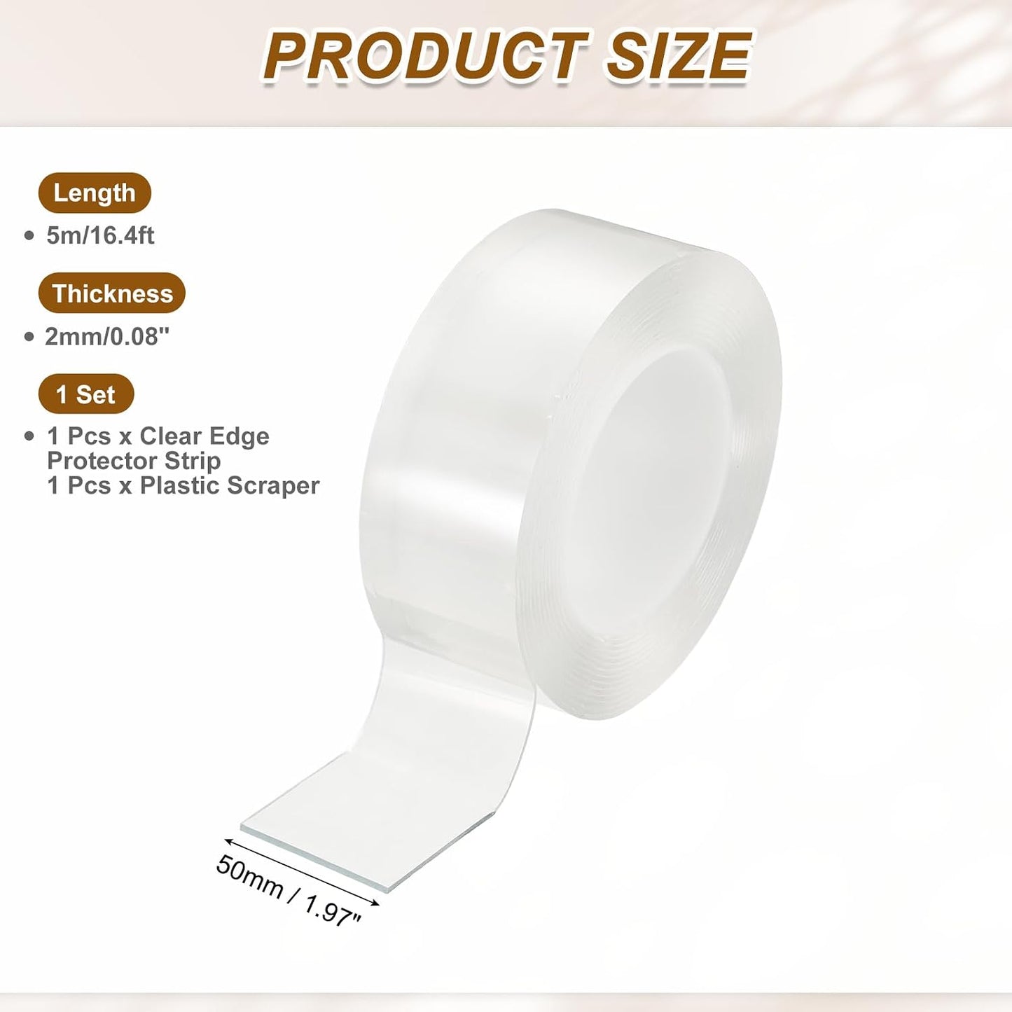 uxcell Clear Edge Protector Strip, 3.94 in x 16.4 ft Sharp Edge Wrap Cover Tape Soft Corner Guards for Furniture Cabinets Drawers Tables Door