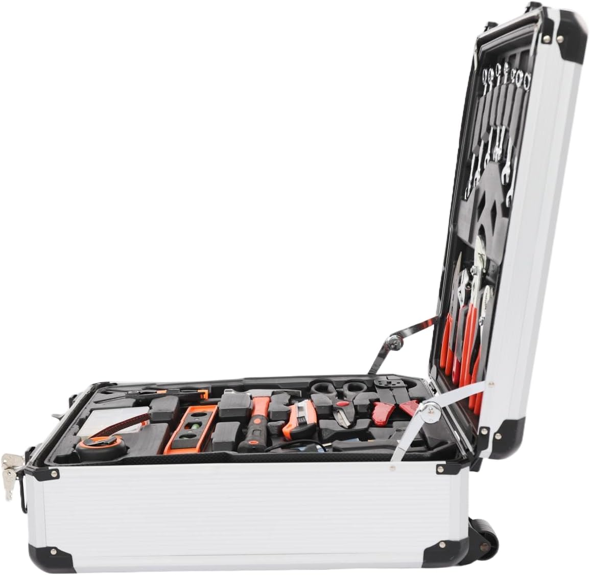 187pcs Trolley Case Tool Set, Carbon Steel Home Repair Kit Household Hand Tool Kit Toolbox Storage Case, Complete Rolling Tool Box for Maintenance Garden Homeowner DIYer Handyman
