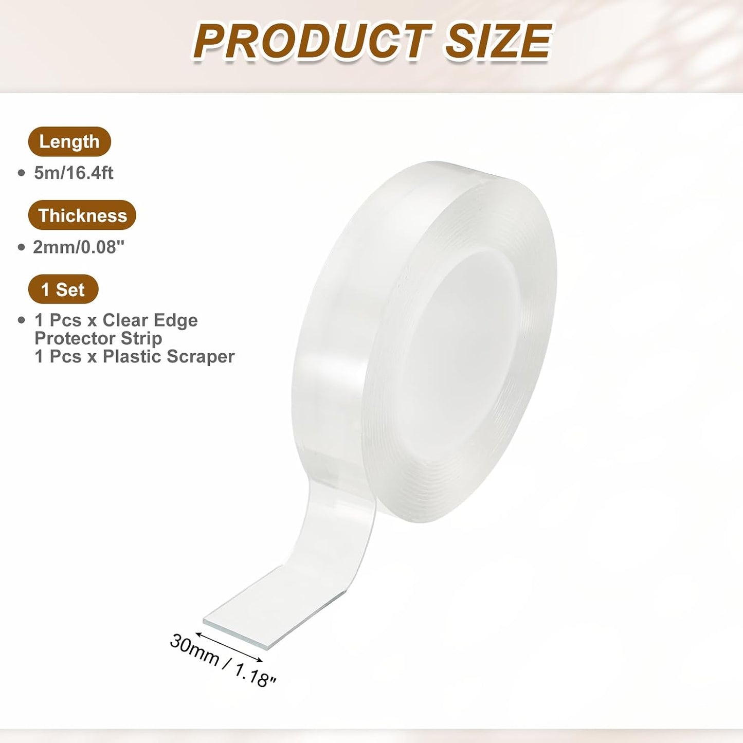 uxcell Clear Edge Protector Strip, 3.94 in x 16.4 ft Sharp Edge Wrap Cover Tape Soft Corner Guards for Furniture Cabinets Drawers Tables Door