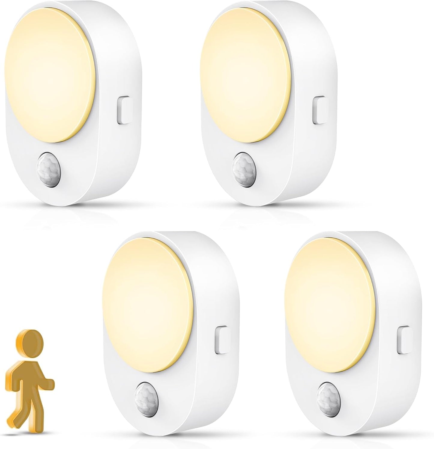 L LOHAS LED Motion Sensor Night Light,[2-PACK] Night Lights Plug into Wall,Motion Sensor and Dusk to Dawn Sensor,3000K Soft White,30/60/100lm Brightness Dimmable,Nightlight for Bathroom Hallway