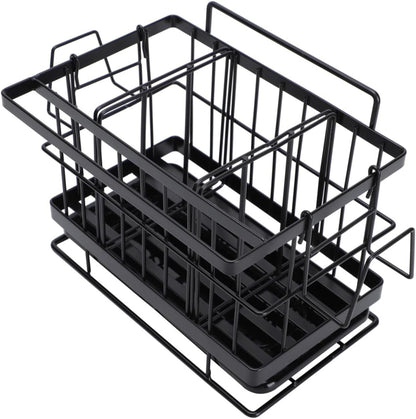 Cabilock 1pc Wall-Mounted Sponge Drain Basket Stainless Steel Adjustable Dish Cloth Rack for Kitchen Convenient Storage for Cleaning Tools Efficient Draining Design