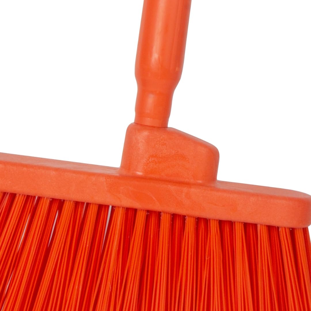SPARTA Plastic Broom Head, Angled, Un-Flagged for Large Debris Indoor, Outdoor, Home, Restaurant, Lobby, Office, 12 Inches, Green