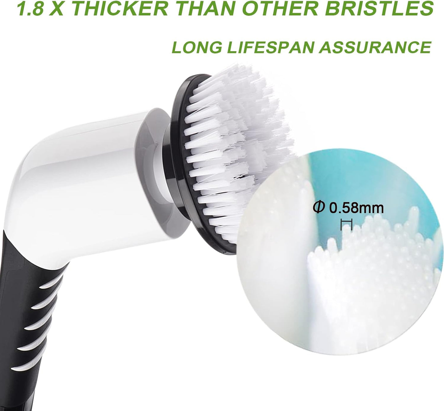 Electric Spin Scrubber, Cordless Bathroom Tub Scrubber with Long Handle & 7 Replaceable Cleaning Heads, Extension as Short Handle, Portable Power Shower Brush Household Tools for Tile Floor