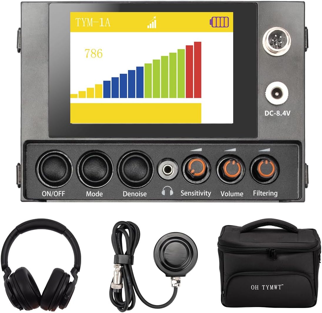Al Water Leak Detector, Indoor Wall/Ground Under Slab Pipe Leak - TYM-3A | 2 Sensors, 0.5m/1.64ft, 100Hz-8000Hz, 15 Hours