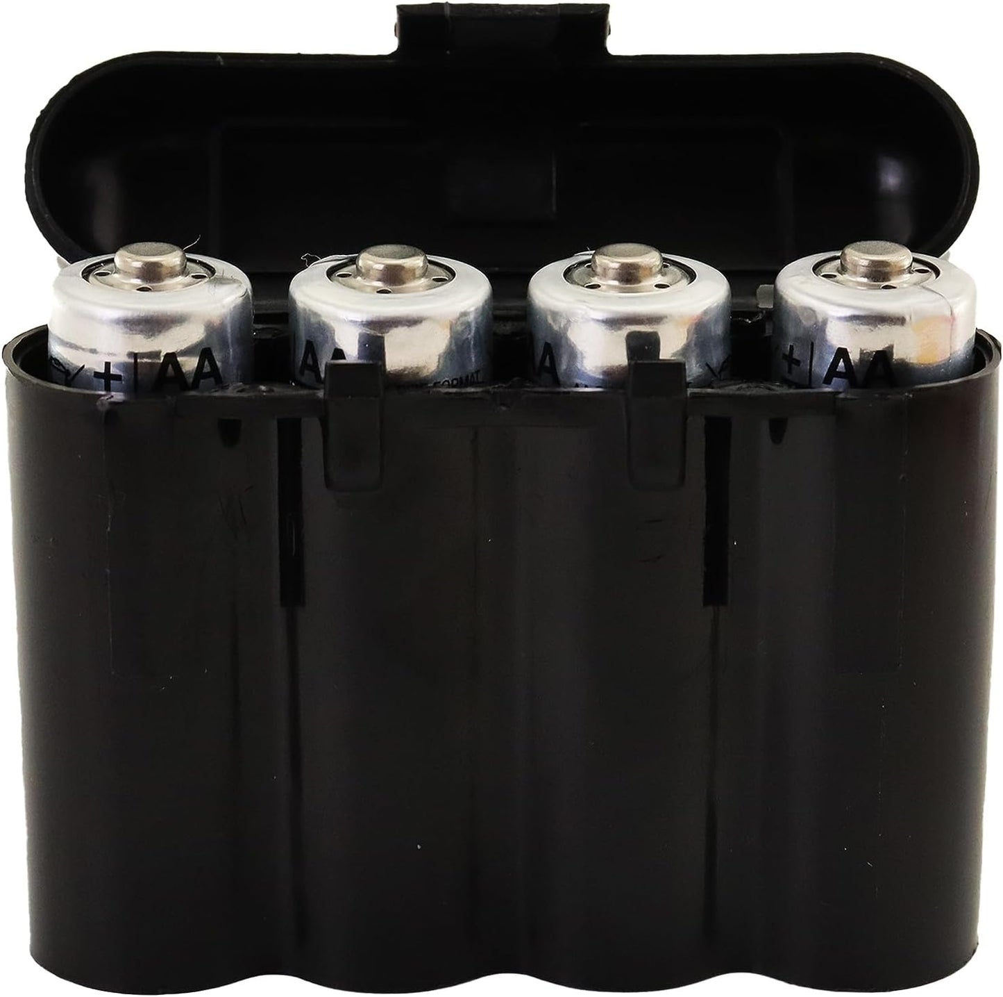 5 Pack Black AA AAA CR123A Battery Holder Storage Cases Snap Close Portable Battery Organizer Boxes
