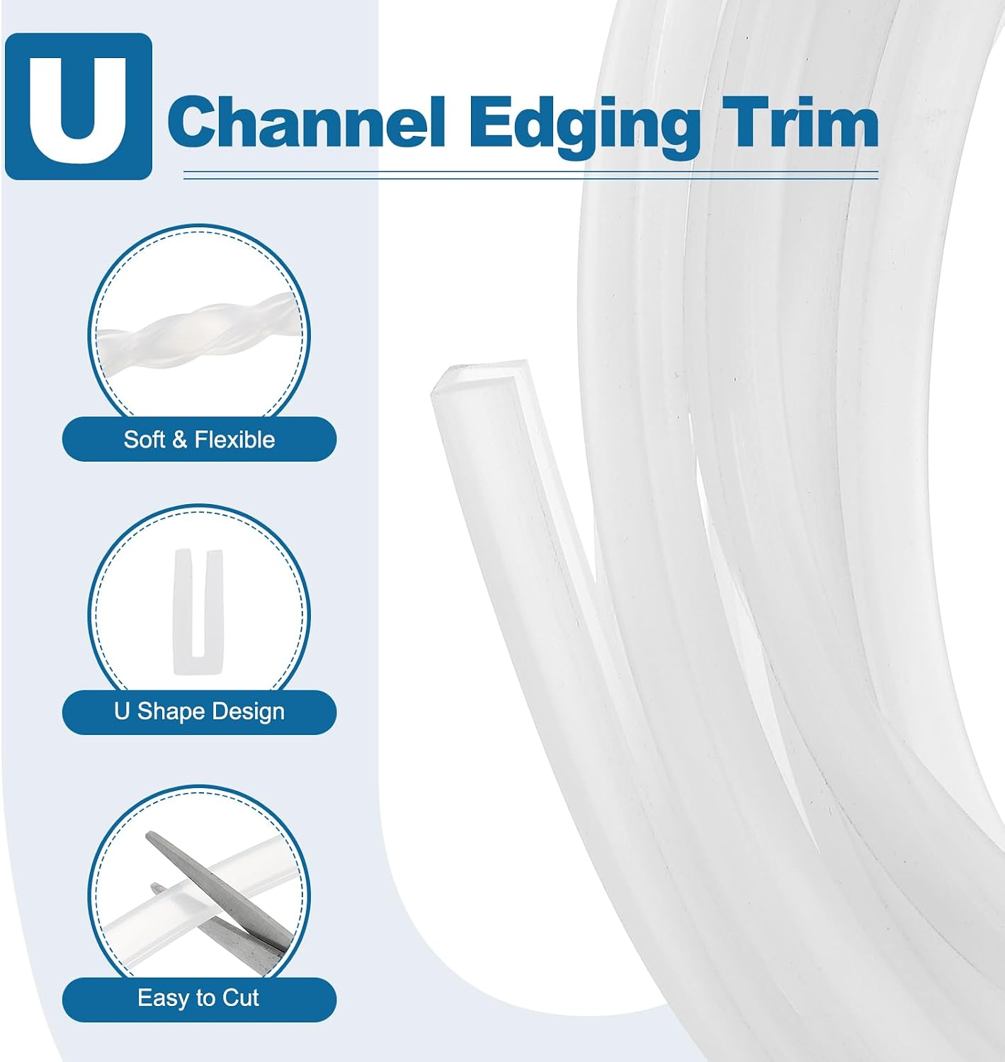 PATIKIL U Channel Edging Trim, 26Ft Sheet Metal Edge Guard Protector Rubber Edge Trim Air Sealed Seal Strip, 5/64" Slot, Fits 1/16"-5/64" Edge, 9/32" x5/128 x5/32