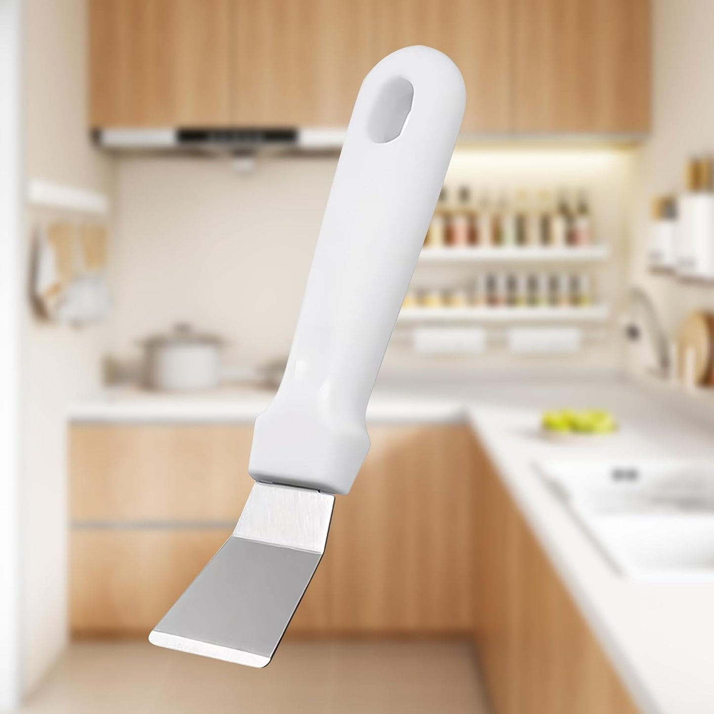 Glass Stove Curved Edge Scraper Flexible Black Straight Tool for Grease and Residue Removal
