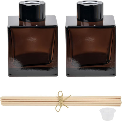 100ml 4pcs Reed Diffuser Bottles,Fragrance Diffuser Empty Bottle with 20pcs Reed Sticks for Home Fragrance Accessories and Women Gift Room,Home,Bathroom Decor