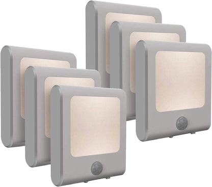 [3Pack] Vintar Motion Sensor Dimmable LED Night Light, Plug-in Nightlight with Auto Dusk to Dawn Sensor, Adjustable Brightness Warm White Lights for Hallway, Kids Room, Kitchen, Stairway, Bathroom