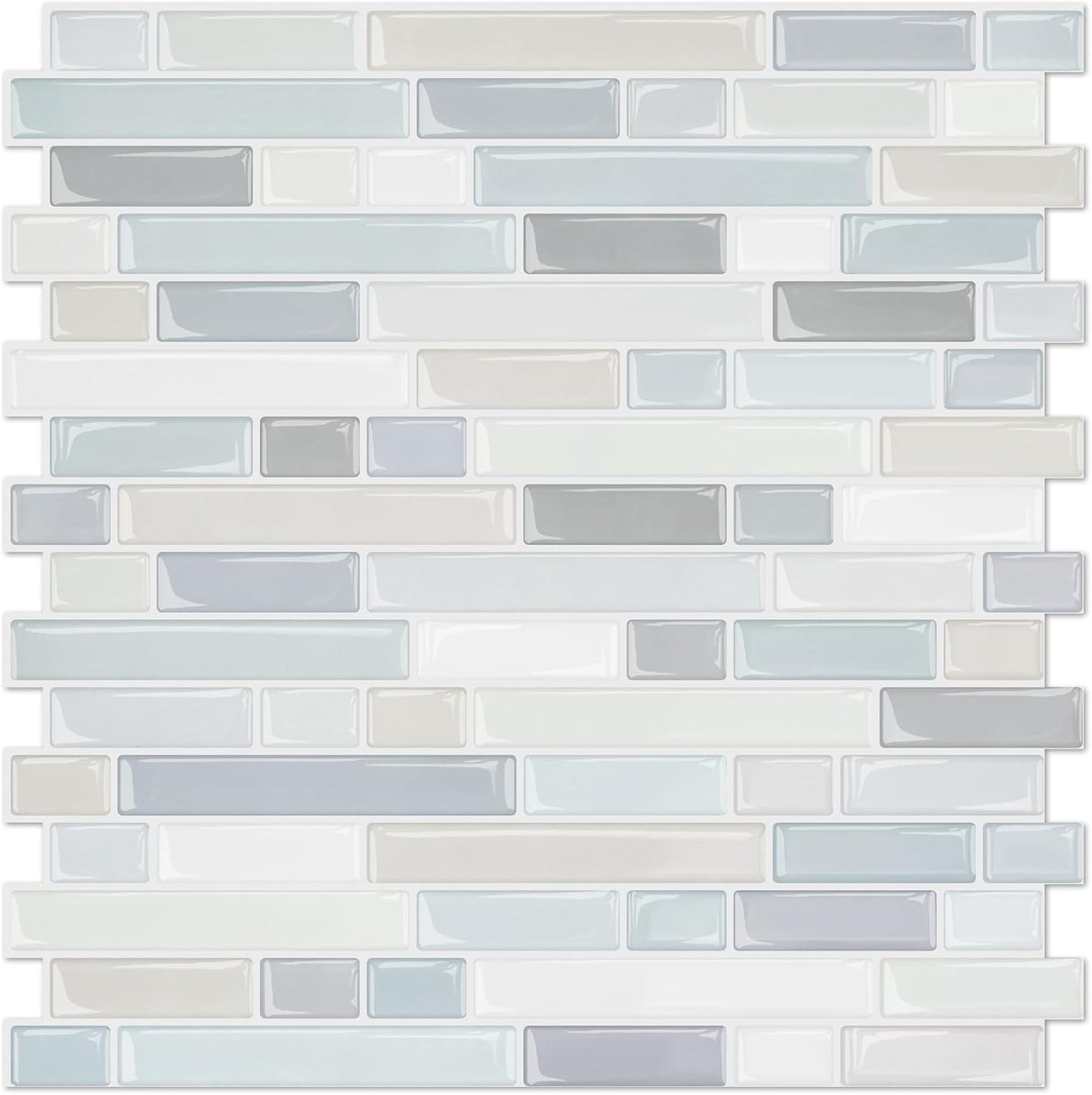 STICKGOO Peel and Stick Backsplash - 10 Sheets of 12”×12” - 3D Self Adhesive Peel and Stick Tile Backsplash for Kitchen & Bathroom