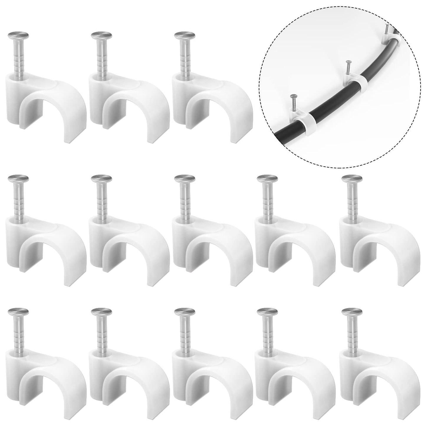 CableGeeker 50Pcs Adhesive Cable Clips, Cord Management Clips Wire Holders for Cords Cable Holder Clip Cable Management Clips for Under Desk/Car/Wall/TV/PC/Ethernet Cable (Black)