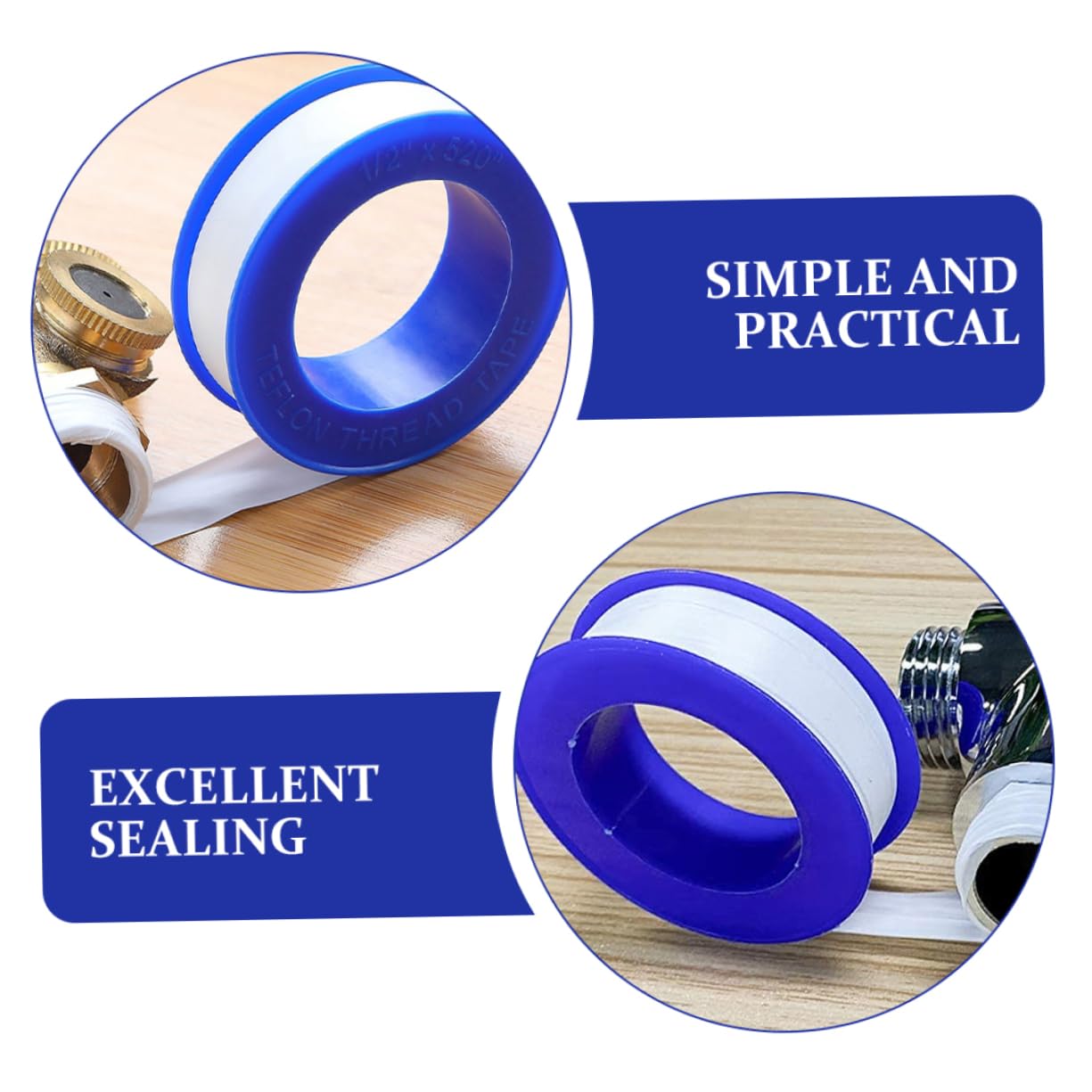 Alipis 12rolls PTFE Sealing Tape for Plumbers High-Temperature Thread Sealant for Water Leaks Shower and Pipes Leak for Plumbing Applications