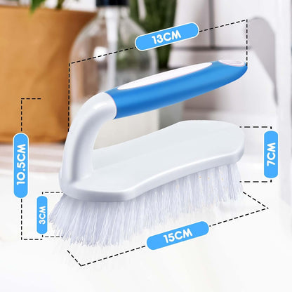 Lallisa 12 Pcs Scrub Brush for Cleaning with Handle Comfortable to Grip Heavy-Duty Flexible Stiff Bristles Scrubber Brushes Bulk for Shower Bathroom Carpet Kitchen Floor Tiles (Gray)
