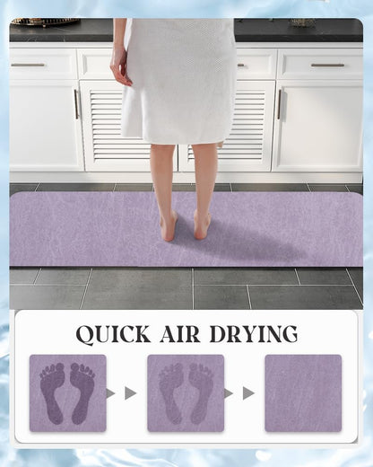 MontVoo -Bath Mat-Rubber Backing Non SlipThin Bathroom Rugs Fit Under Door- Quick Dry Absorbent Faux Suede Surface Grey Bathroom Floor Mats-Shower Rug for in Front of Bathtub Shower Gray 16x24