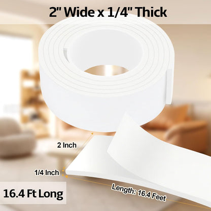 Foam Weather Stripping Door Seal,1 Inch W x 1/17 Inch T x 33 Feet White Window Sealing Tape，Single-Sided Self-Adhesive Insulation Sealing Strip