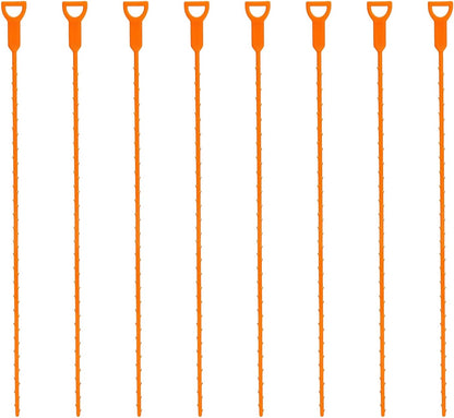 8 Pack 25 Inch Drain Snake Clog Remover Tool,Hair Cleaner for Shower, Kitchen Sink, Bathtub and Bathroom, Flexible Plastic Drain Auger Cleaning Tool