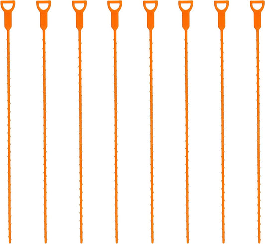 8 Pack 25 Inch Drain Snake Clog Remover Tool,Hair Cleaner for Shower, Kitchen Sink, Bathtub and Bathroom, Flexible Plastic Drain Auger Cleaning Tool