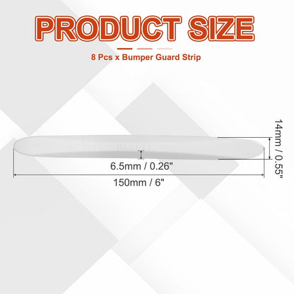 PATIKIL Bumper Guard Strip, 8 Pcs Anti-Collision Patch Anti-Scratch Rear Bumper Protector Trim Self Adhesive Car Side Door Edge Sticker for SUV Pickup Truck, Clear