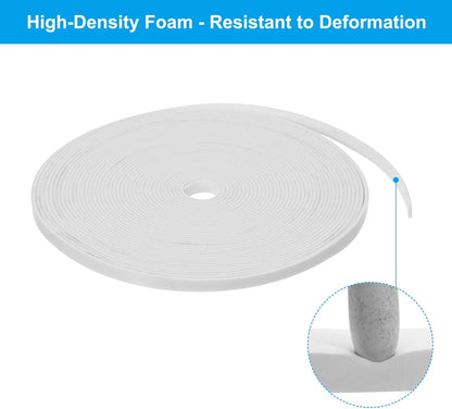 PATIKIL Weather Stripping Door Seal Strip, 3/8 Inch x 1/4 Inch x 32 Ft Self Adhesive Soundproof High Density Foam Tape Insulation for Door Window Air Conditioning, White - Colors B