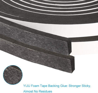 Seal Foam Tape,1/2 Inch W x 1/8 Inch T Weather Stripping for Door and Window,High Density Single Sided Closed Cell Door Insulation Weather Strip, 3 Rolls Total 50FT Black