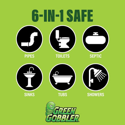 Green Gobbler Industrial Strength Grease and Hair Drain Clog Remover | Drain Cleaner Gel | Safe for Pipes, Toilets, Sinks, Tubs, Drains & Septic Systems (Packaging May Vary)