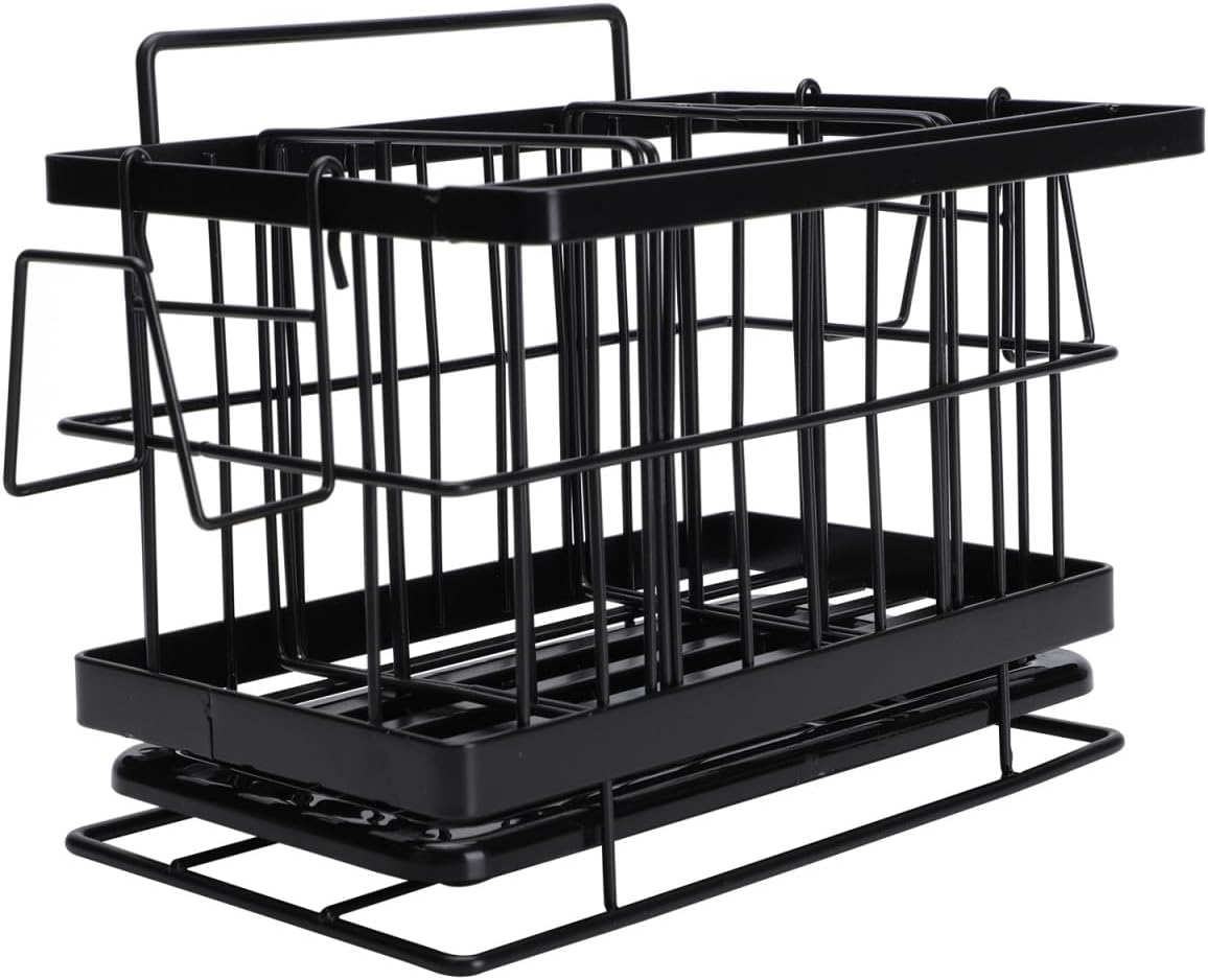 Holibanna 1pc Stainless Steel Wall-mounted Organizer Rack for Kitchen Bathroom Adjustable Sink Drain Holder for Sponges Cloths and Cleaning Tools Easy to Install Space-saving Design