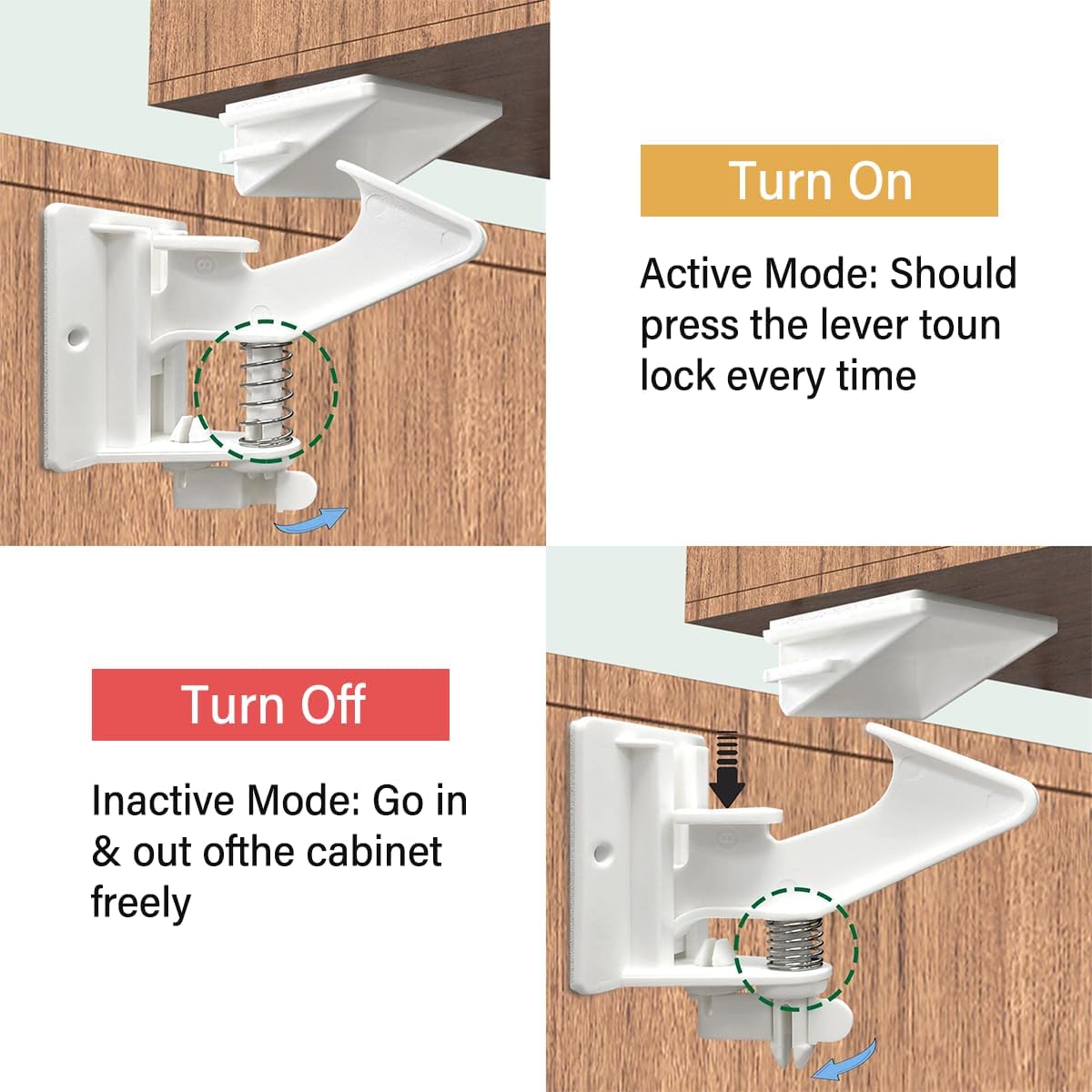 10 Pack Cabinet Locks Child Safety, NO Drilling 3M Adhesive Baby Proof Drawer Lock Child proofing cabinets latches for Kids Latch for Drawers & Door Child Safety Locks