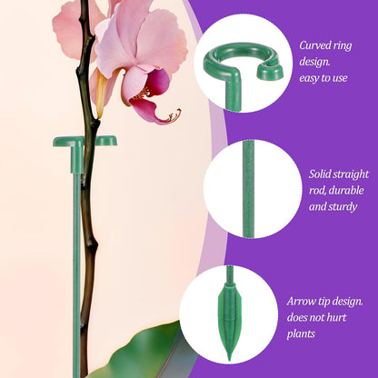 Nogeqi 20 Pack Adjustable Plant Support Stakes,Orchid Stakes and Clips,Plant Holder Stick for Garden,Plants Supports for Tomato Rose Outdoor Indoor Plants(with 10 Extenders)