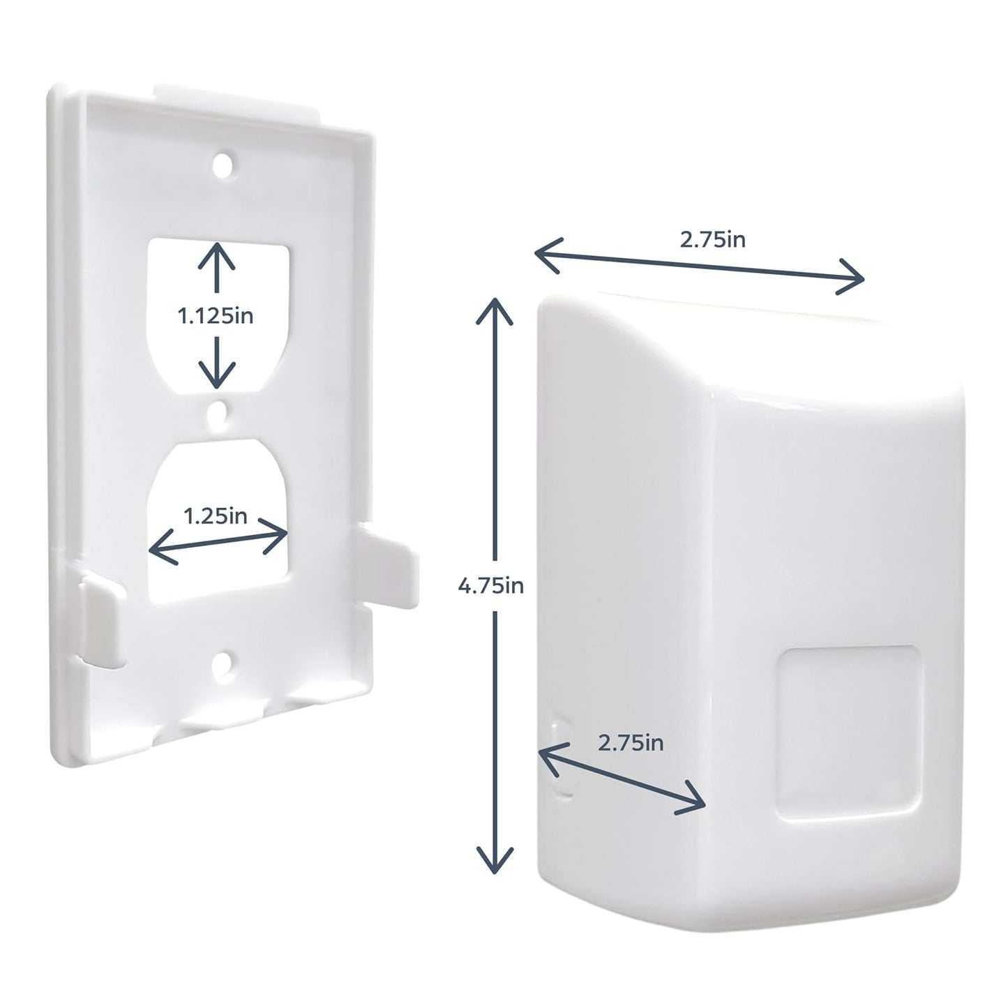 Dreambaby Dual Fit Outlet Cover Box - Baby Safety Outlet Cover for Standard & Decora Plugs - Child Proof Electrical Outlet Plugs - Essential Plug Cover for Baby Proofing - 2 Pack
