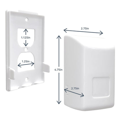 Dreambaby Dual Fit Outlet Cover Box - Baby Safety Outlet Cover for Standard & Decora Plugs - Child Proof Electrical Outlet Plugs - Essential Plug Cover for Baby Proofing - 2 Pack