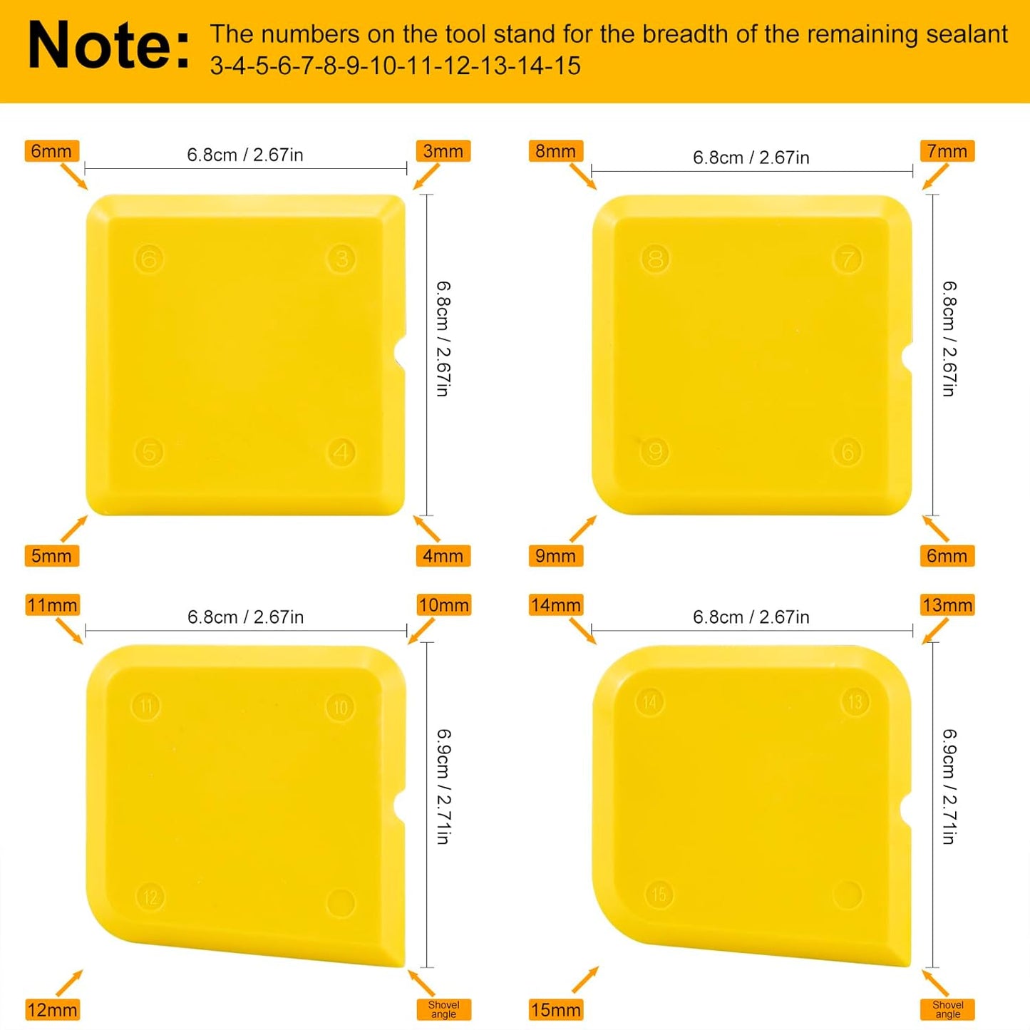 Goopreen 4 Pieces Silicone Caulking Tool Kit Sealant Caulk Finishing Tool for Washroom Kitchen Bathroom Caulk Sealant Sealing