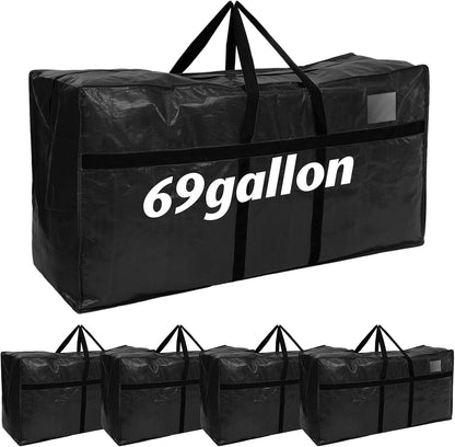 Windyun 4 Pack 57 Gallon Extra Large Moving Bags XXL Heavy Duty Storage Bag with Strong Zipper Handle Jumbo Big Tote Box Foldable for College Dorm Travel Clothes Duffle Blanket Pillow(Red)