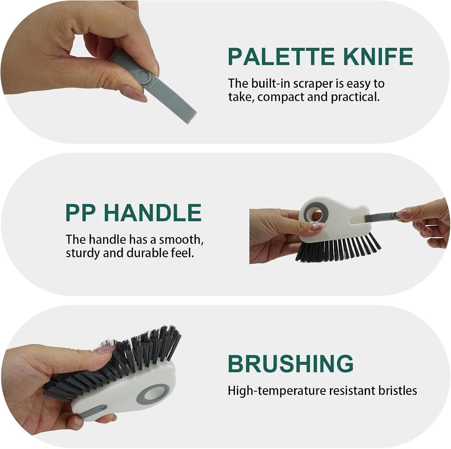 2-in-1 Window Groove Cleaning Brush, Handheld Crevice Cleaner Tool with Dustpan, Sliding Door Track Cleaning Brushes for Keyboard Blind Gap Corner Detail Sweeper Space