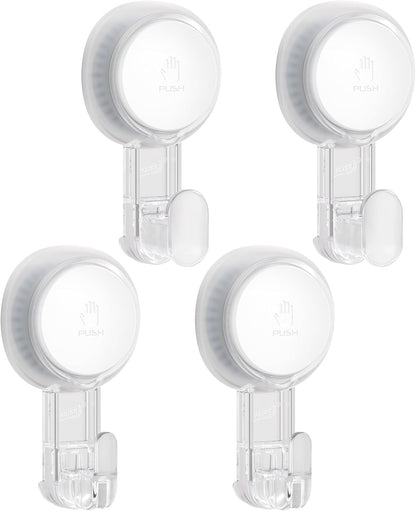 TAILI Suction Cup Razor Holder in Shower 2 Pack, Towel, Loofah, Shaver Holder for Bathroom Wall, Powerful Suction Cup Shower Hooks, Easy to Install and Reuse, White