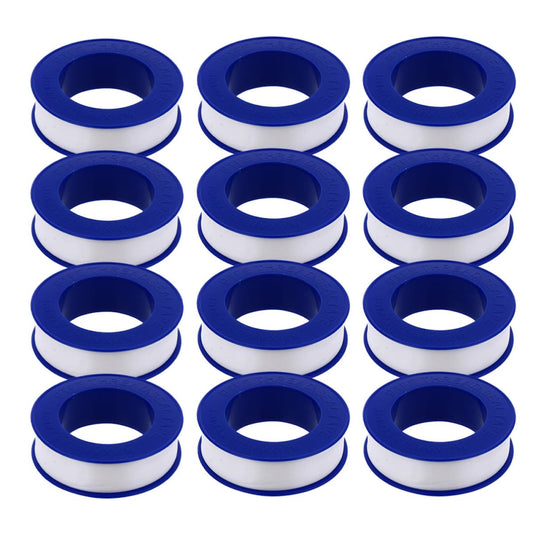 PTFE Plumbers Tape High Temperature Resistant for Pipes and Pipe Joints 12 Rolls Thread Seal Tape Easy to Use for Sealing in Plumbing and Industrial Applications