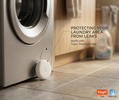 Tuya ZigBee Smart Water Leak Sensor with Built-in Alarm, IP54 Water-Resistant Flood Detector, App Notification & Remote Monitoring, Compatible with Alexa & Google Home (ZigBee Hub Required)