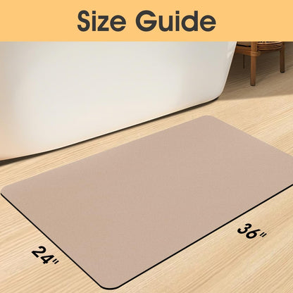 ACCUMTEK Non Slip Bath Mat, Thin Bathroom Rugs Fit Under Door, Quick Dry Bath Mats, Machine Washable Bath Rugs for Bathroom, Bathtub & Kitchen, Grey/Bordered/24 x17