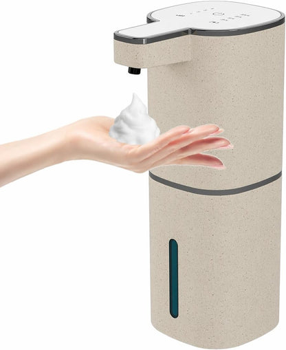 Automatic Foaming Soap Dispenser, Touchless Hand Soap Dispenser, USB Rechargeable, 4 Adjustable Levels, 14.2 oz (420 ml) Large Capacity, for Bathroom, Kitchen & School (Black, Foaming)