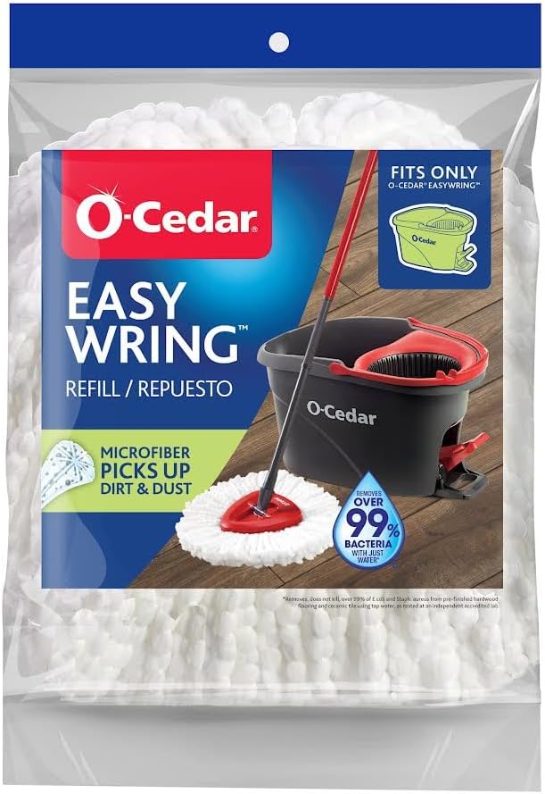 O-Cedar System Easy Wring Spin Mop & Bucket with 3 Extra Refills